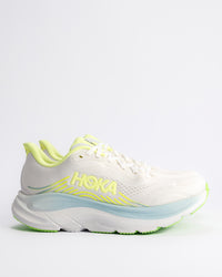 Women's HOKA Clifton 11 Running Shoe – Balanced Cushion Neutral Road Running in Frost / Neon Yuzu