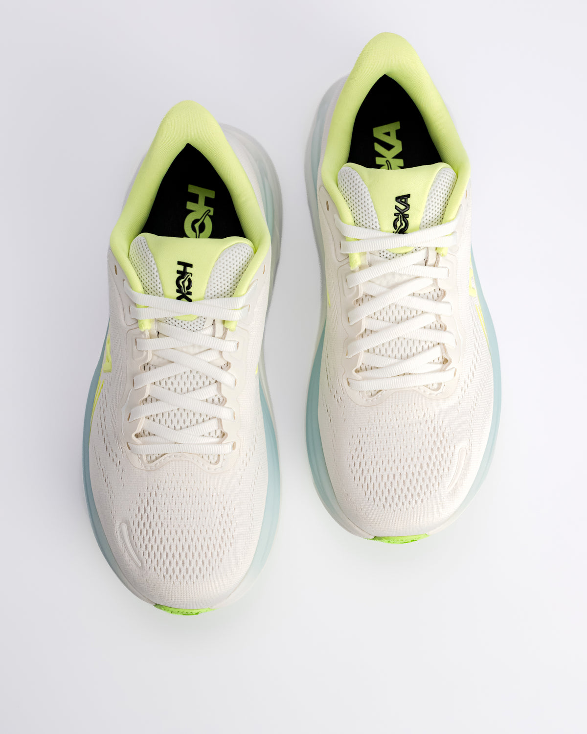 Women's HOKA Clifton 11 Running Shoe – Balanced Cushion Neutral Road Running in Frost / Neon Yuzu