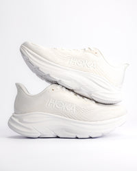 Women's HOKA Clifton 11 Running Shoe – Balanced Cushion Neutral Road Running in All White