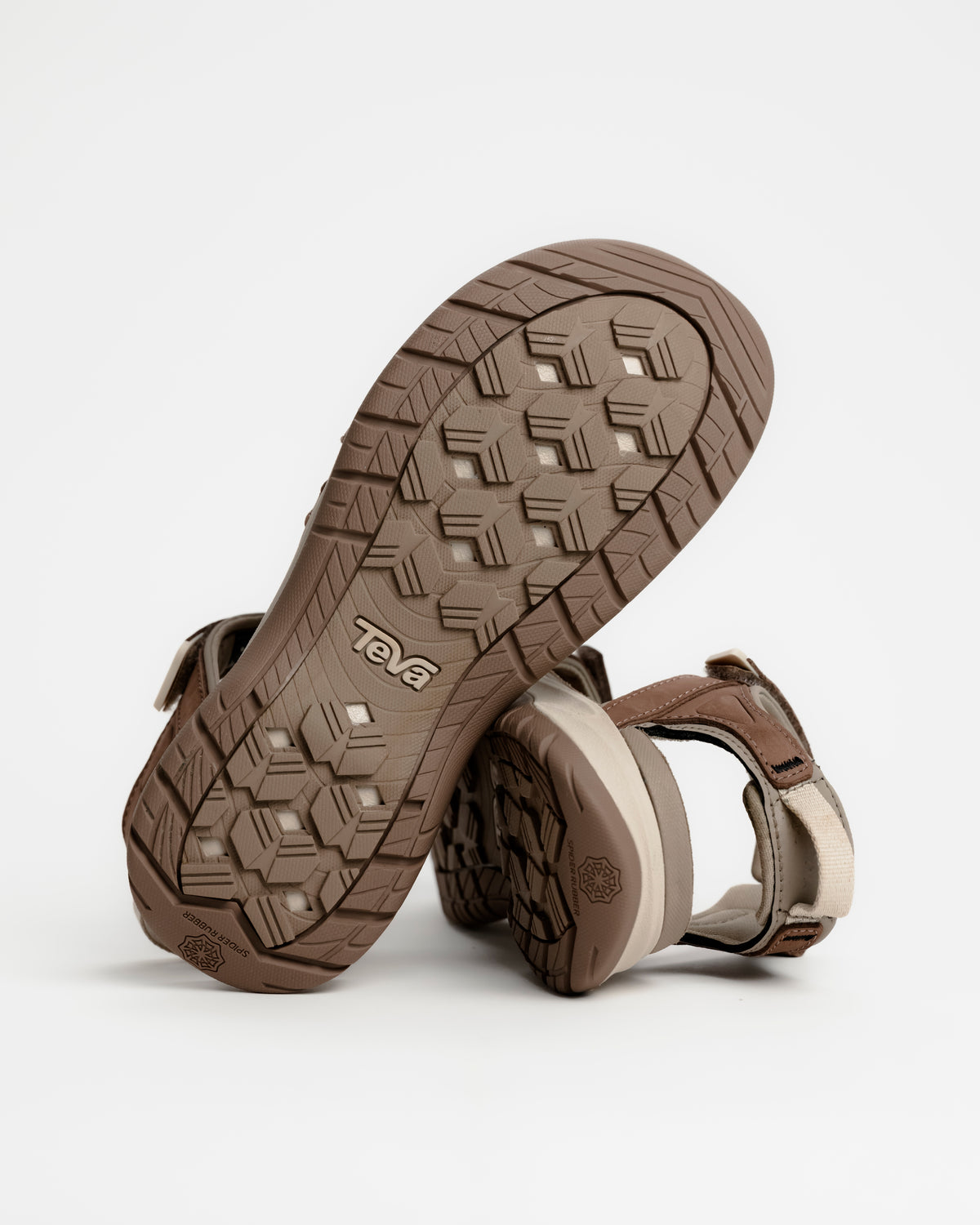 Women's Teva Tirra Sport Leather Hiking Sandal - Premium Multi-Terrain Support - Caribou / Brown. Great for rocky terrain and all-day travel walking.