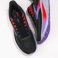 Women’s Brooks Ghost 17 Road‑Running Shoe in Black/Purple/Coral