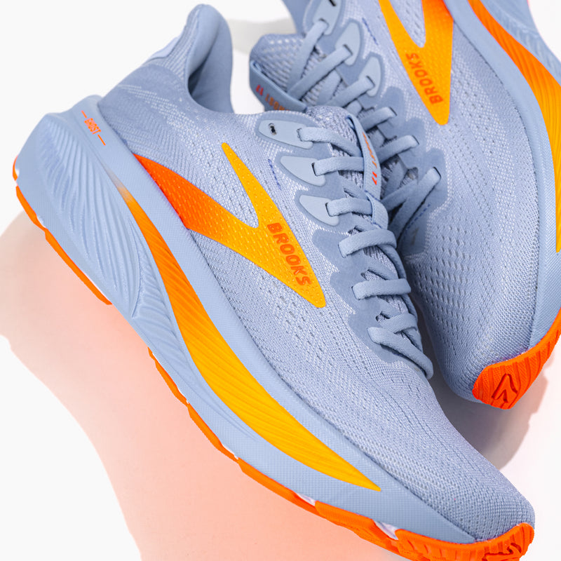 Women’s Brooks Ghost 17 Road‑Running Shoe in Blue Heron/White/Orange