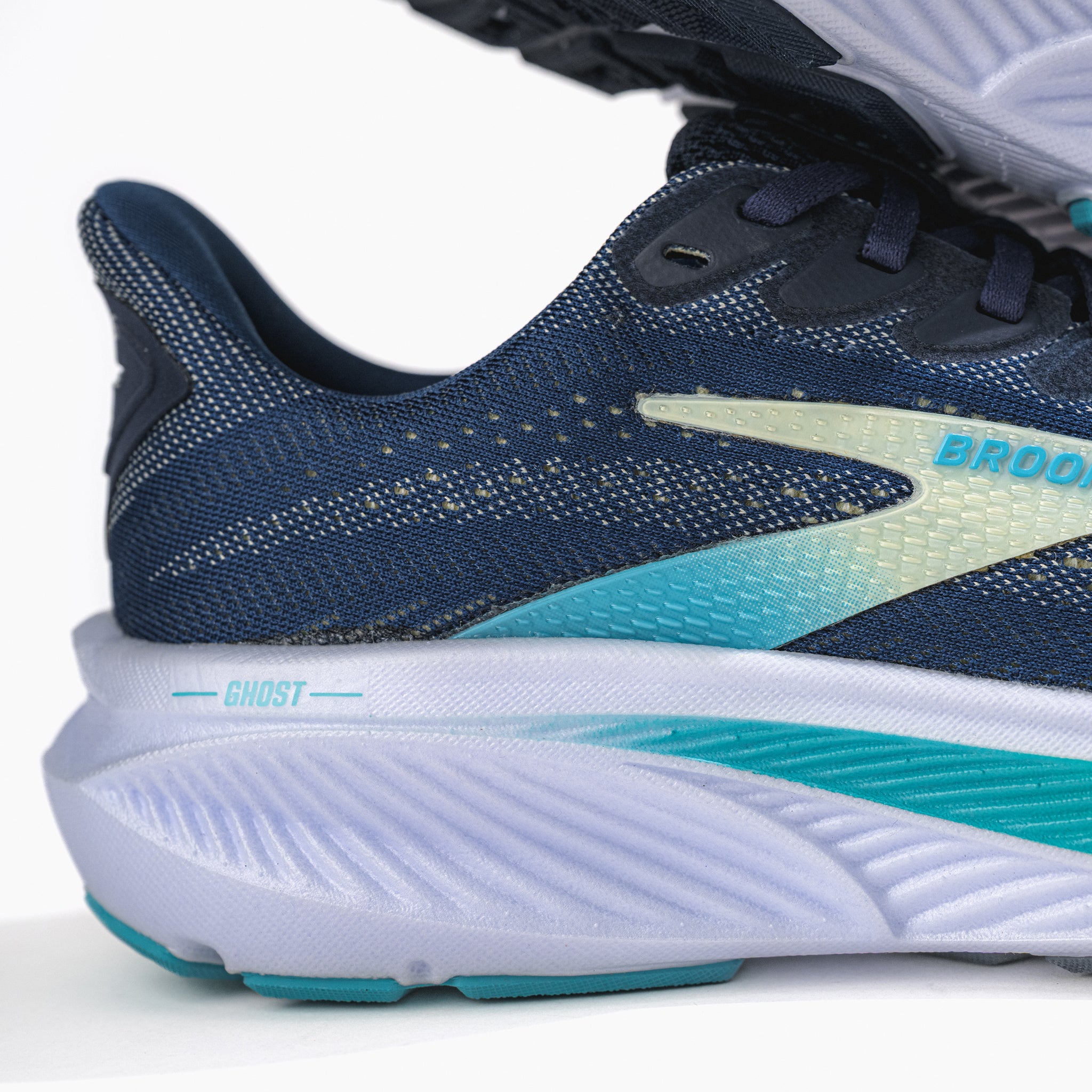 Women's Brooks Ghost 17 Road‑Running Shoe in Navy/Green/Turquoise