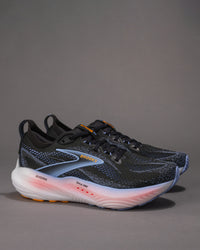 Women's Brooks Glycerin 22 Road-Running Shoe in Black / Blue Heron / Orange