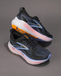 Women's Brooks Glycerin 22 Road-Running Shoe in Black / Blue Heron / Orange