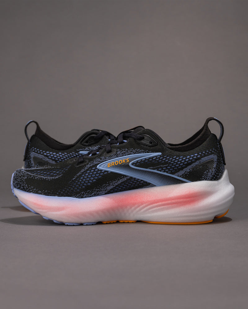 Women's Brooks Glycerin 22 Road-Running Shoe in Black / Blue Heron / Orange