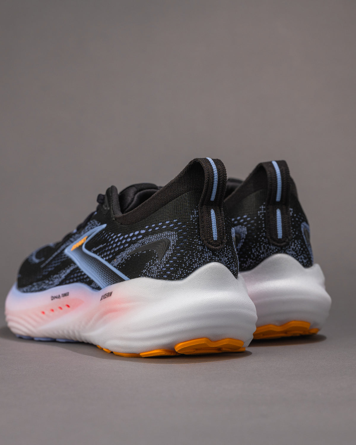 Women's Brooks Glycerin 22 Road-Running Shoe in Black / Blue Heron / Orange