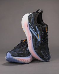 Women's Brooks Glycerin 22 Road-Running Shoe in Black / Blue Heron / Orange