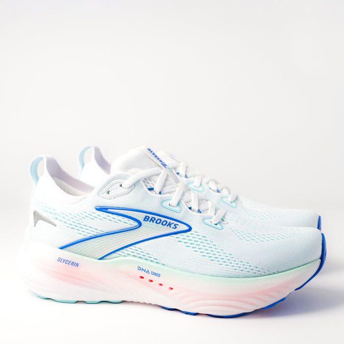 Women's Brooks Glycerin 22 Road-Running Shoe in White/Limpet Shell/Amparo Blue - 120434-110