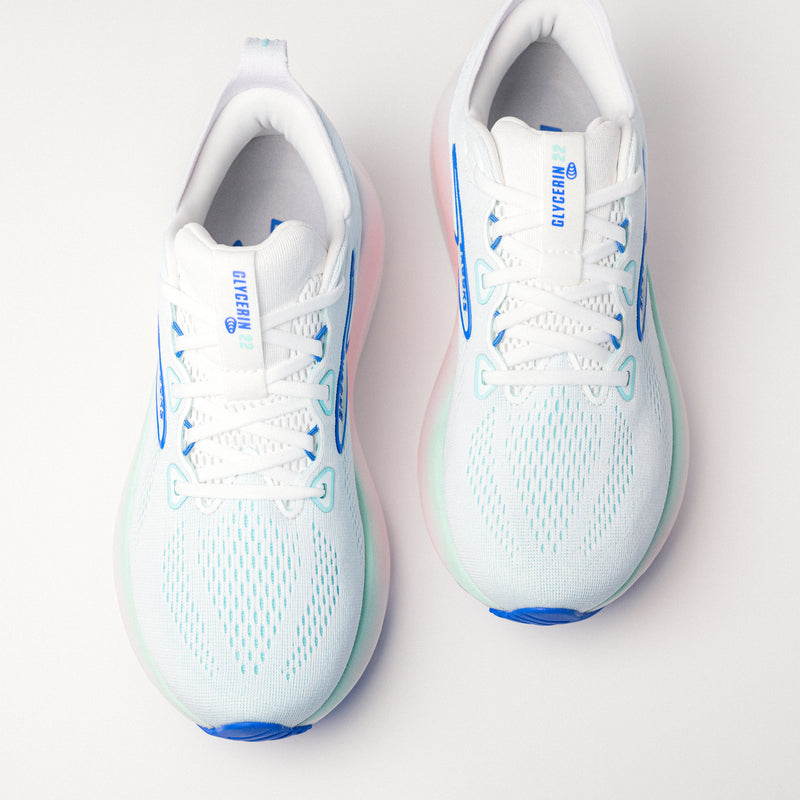 Women's Brooks Glycerin 22 Road-Running Shoe in White/Limpet Shell/Amparo Blue - 120434-110