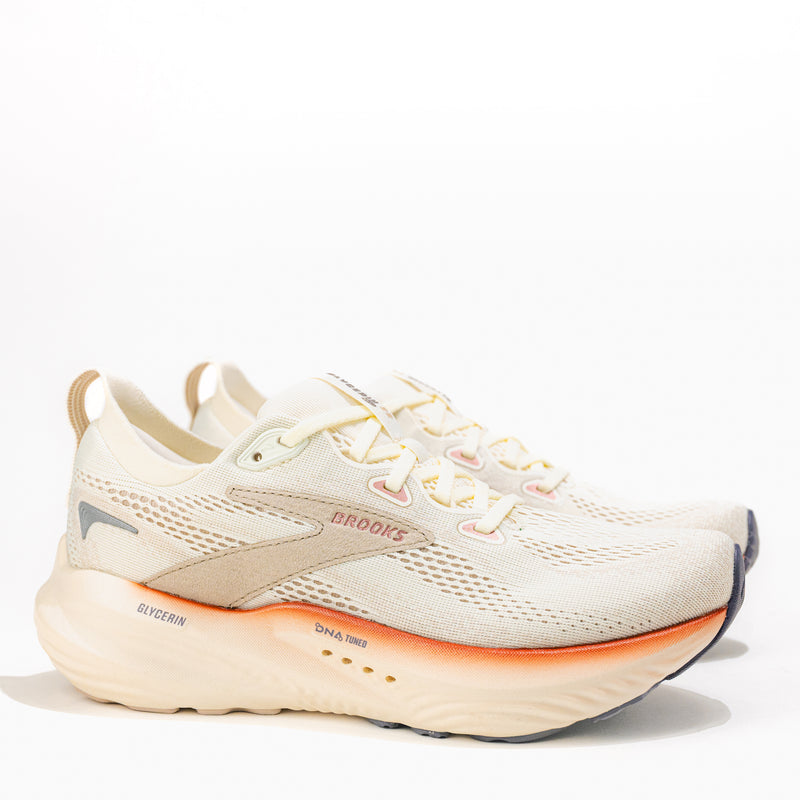 Women's Brooks Glycerin 22 Road-Running Shoe in Coconut/Chateau Grey