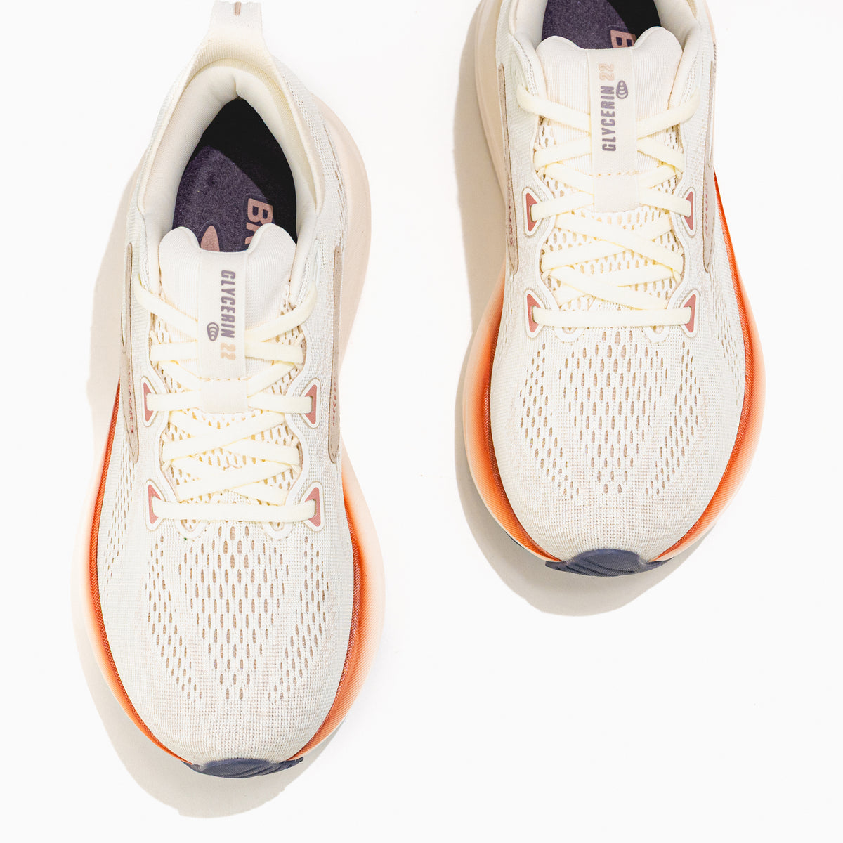 Women's Brooks Glycerin 22 Road-Running Shoe in Coconut/Chateau Grey