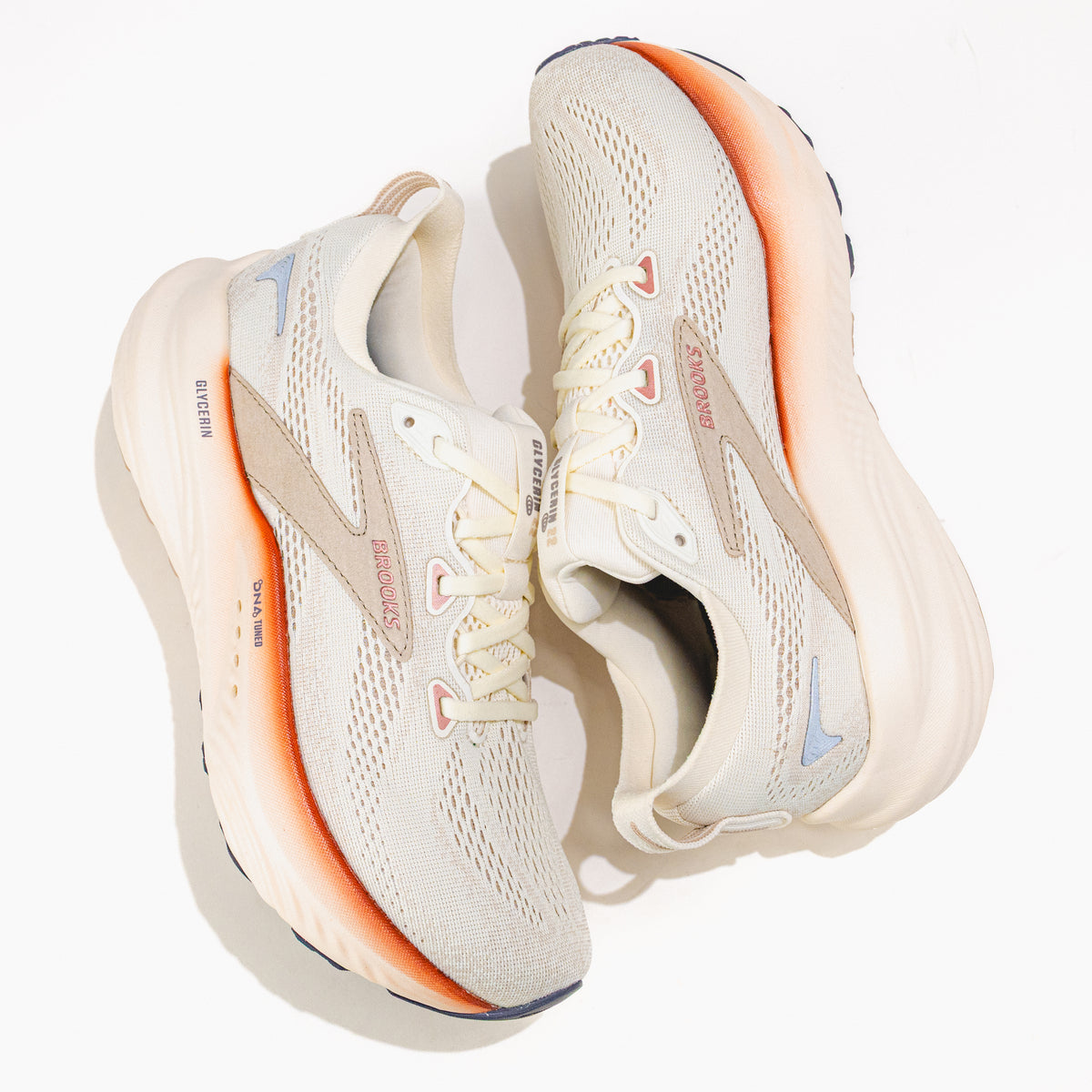 Women's Brooks Glycerin 22 Road-Running Shoe in Coconut/Chateau Grey