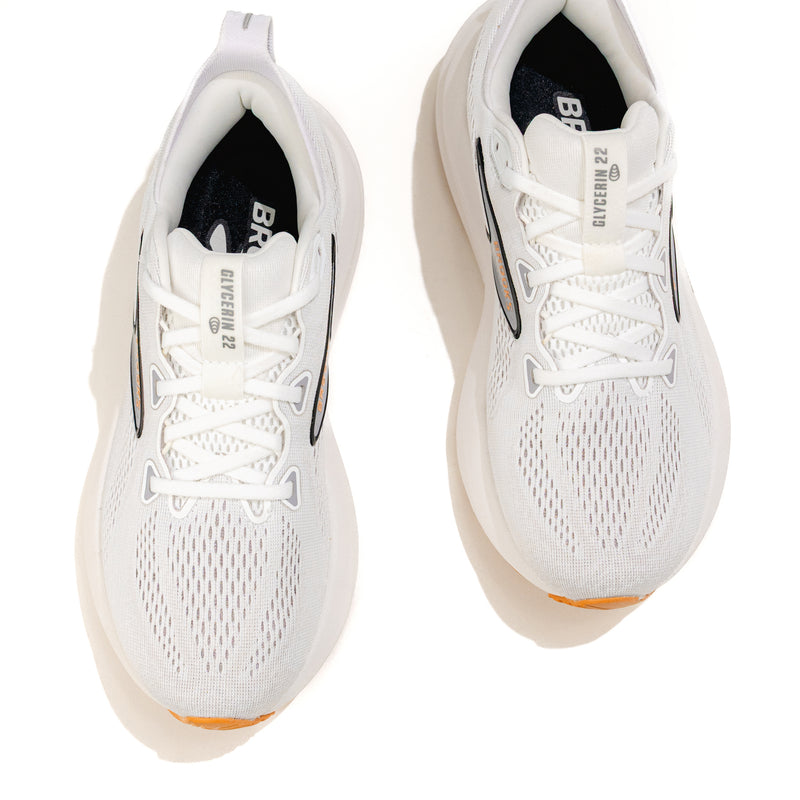 Women's Brooks Glycerin 22 Road-Running Shoe in White/Grey - new for 2025