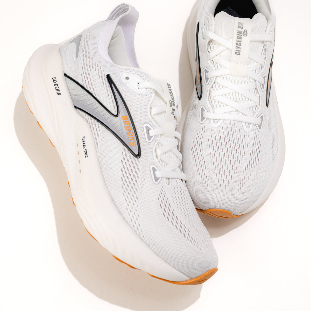 Women's Brooks Glycerin 22 Road-Running Shoe in White/Grey - new for 2025