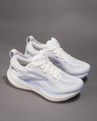 Women's Brooks Glycerin 22 Road-Running Shoe in White/Blue Heron/Apricot