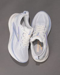 Women's Brooks Glycerin 22 Road-Running Shoe in White/Blue Heron/Apricot