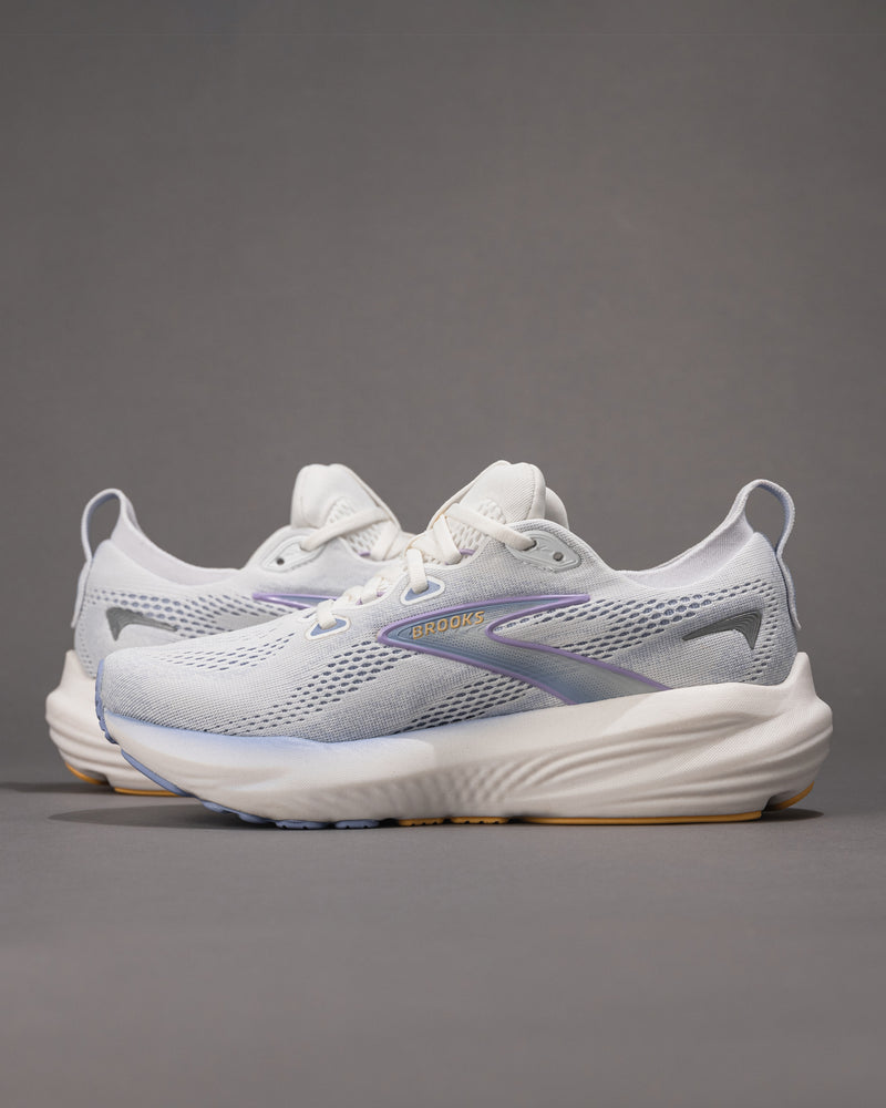Women's Brooks Glycerin 22 Road-Running Shoe in White/Blue Heron/Apricot