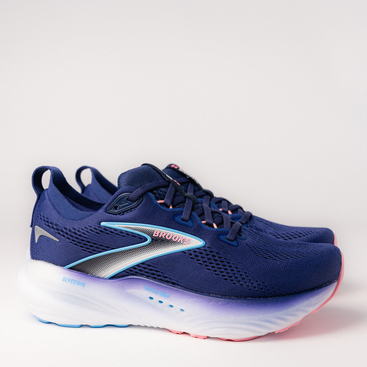 Women's Brooks Glycerin 22 Road-Running Shoe in Blue Ribbon/Peacoat/Dianthus