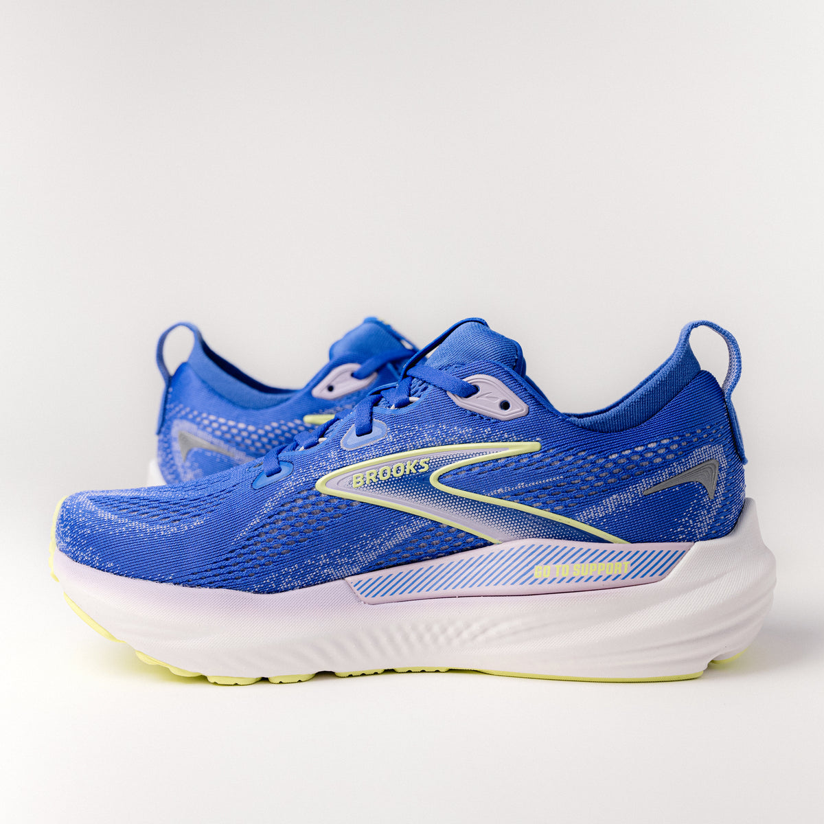 Women's Brooks Glycerin GTS 22 Road-Running Shoe in Amparo Blue/Hyper Iris/Yellow