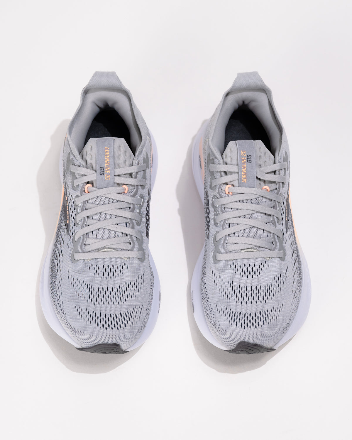 Top-down view of Brooks Adrenaline GTS 25 showing padded collar and engineered mesh lacing system