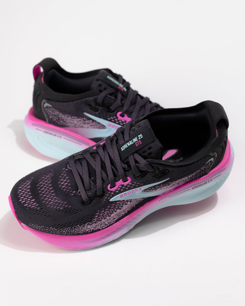 Top-down view of Brooks Adrenaline GTS 25 showing padded collar and engineered mesh lacing system