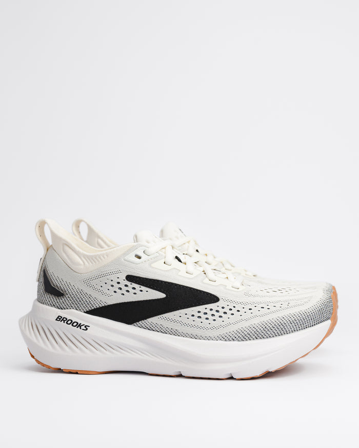 Women’s Brooks Glycerin 23 – Plush Cushioned Road Running Shoe in White / Biscuit / Black