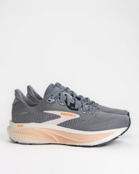Women's Brooks Ghost 18 Road Running Shoe in Grey / Morganite / Coconut