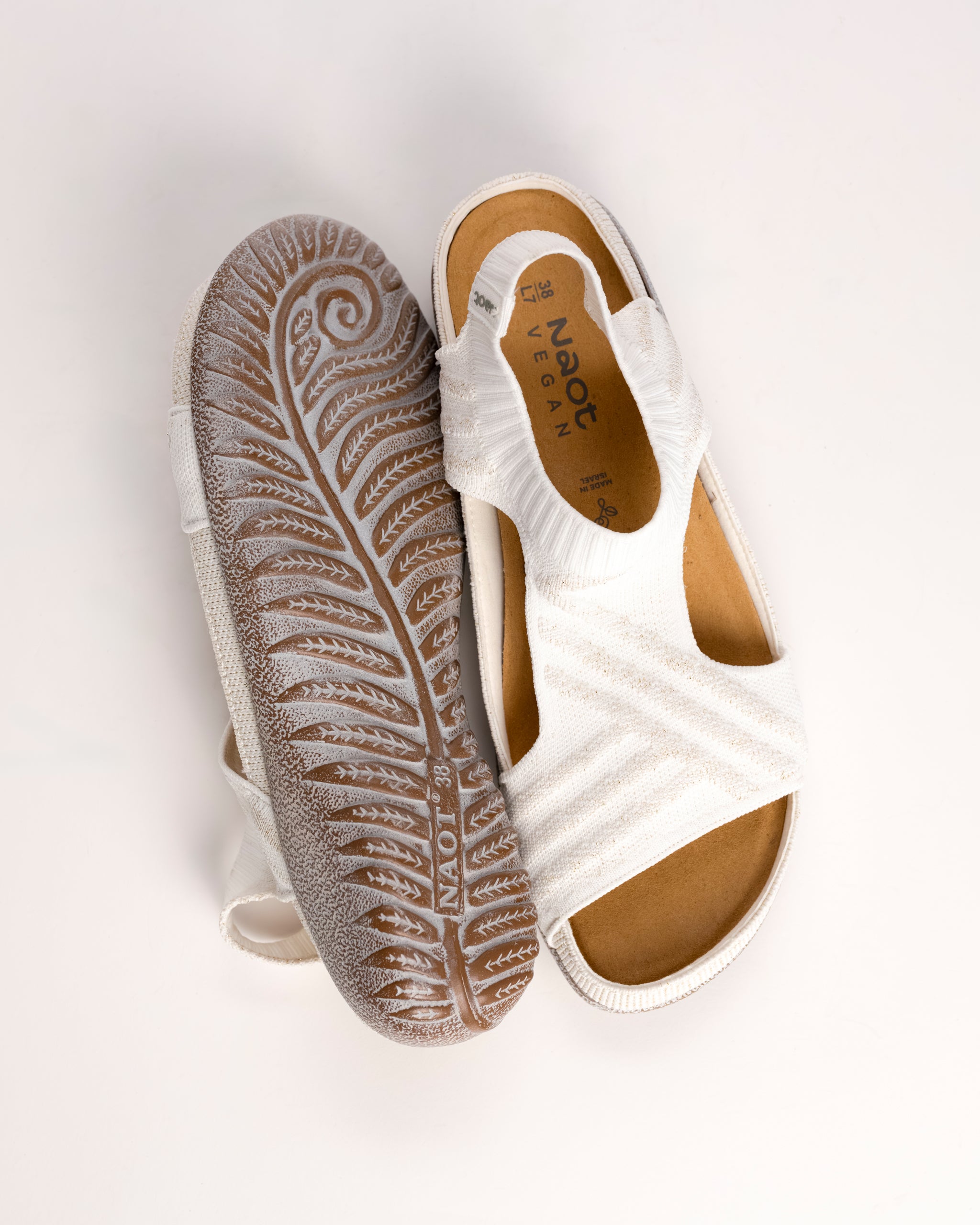 Nao Naot Kawhia Knit Vegan Comfort Sandal in White – Plaza Shoe Store