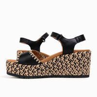 Women's Naot Blanes Wedge Sandal in Jet Leather