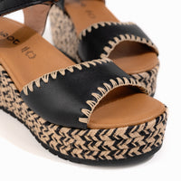 Women's Naot Blanes Wedge Sandal in Jet Leather