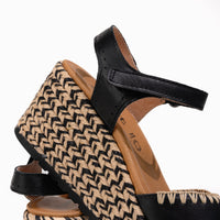 Women's Naot Blanes Wedge Sandal in Jet Leather