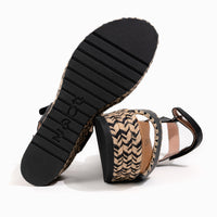 Women's Naot Blanes Wedge Sandal in Jet Leather
