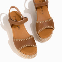 Women's Naot Blanes Wedge Sandal in Latte Leather
