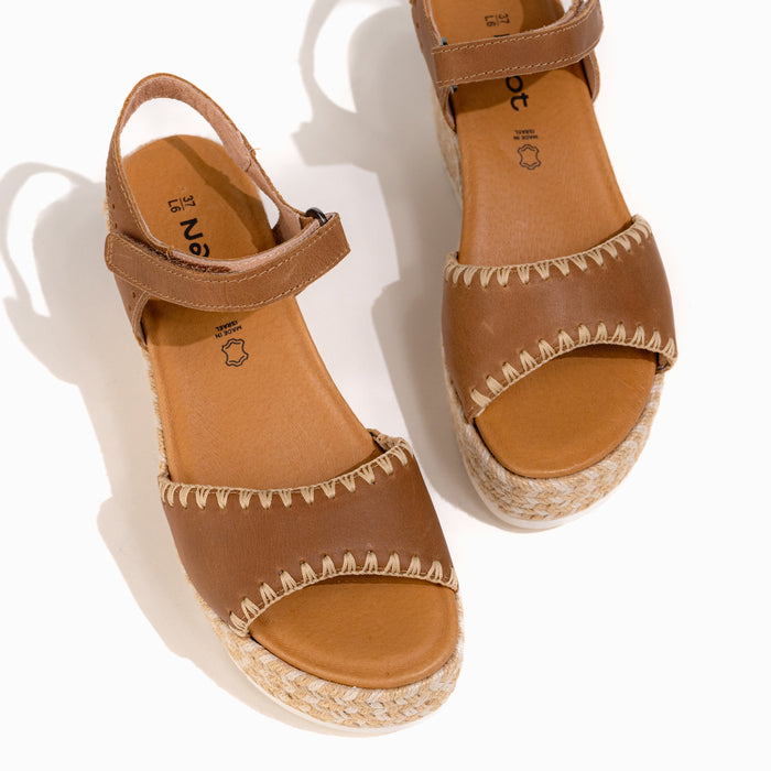 Women's Naot Blanes Wedge Sandal in Latte Leather