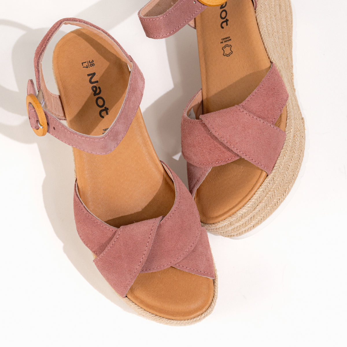 Women's Naot Marbella Platform Wedge Sandal in Rose Suede