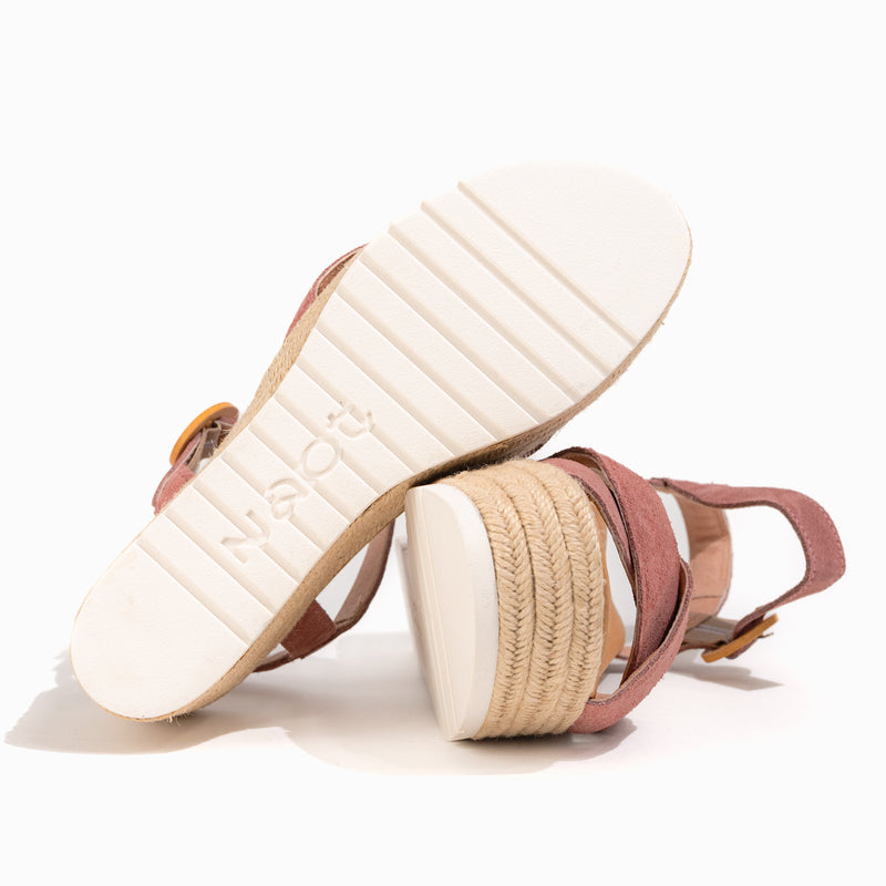 Women's Naot Marbella Platform Wedge Sandal in Rose Suede