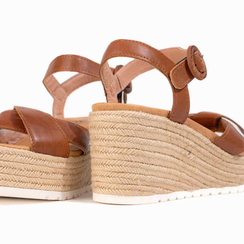 Women's Naot Marbella Platform Wedge Sandal in Brown Peanut Leather