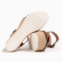 Women's Naot Marbella Platform Wedge Sandal in Brown Peanut Leather
