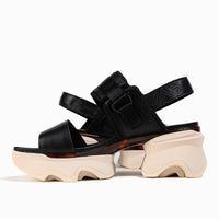 Women's SOREL Kinetic Impact Slingback Platform Sandal in Black Leather