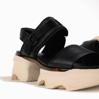 Women's SOREL Kinetic Impact Slingback Platform Sandal in Black Leather