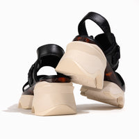 Women's SOREL Kinetic Impact Slingback Platform Sandal in Black Leather