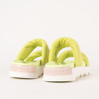 VIIBE TWIST SLIDE - LIME - LEATHER