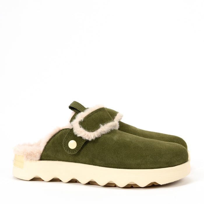 VIIBE CLOG SUEDE COZY - UTILITY GREEN - SUEDE