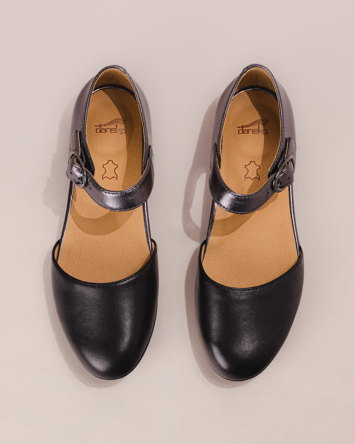 Top-down view showing the rounded toe and adjustable strap of the Dansko Liv.