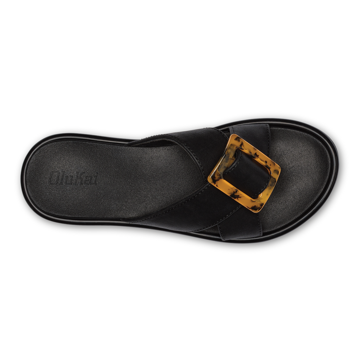LA'I SLIDE - BLACK - LEATHER