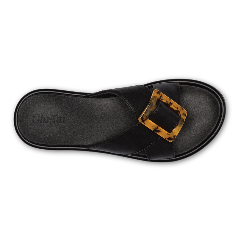 LA'I SLIDE - BLACK - LEATHER