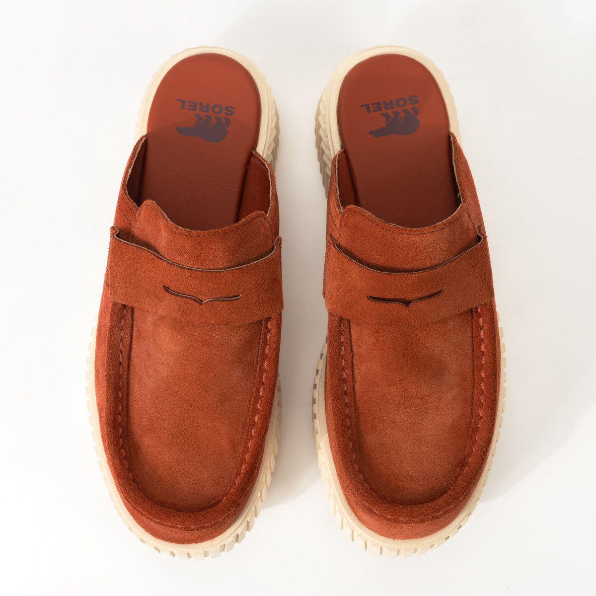 Durable and Stylish Loafers. The SOREL ONA AVE LOAFER is perfect for anywhere, anytime. Durable, lightweight grip with classic slip-on clog styling. Waterproof materials. Available in full grain leather and suede. Synthetic lining. Fall fashion color Orange Sanguine for women.