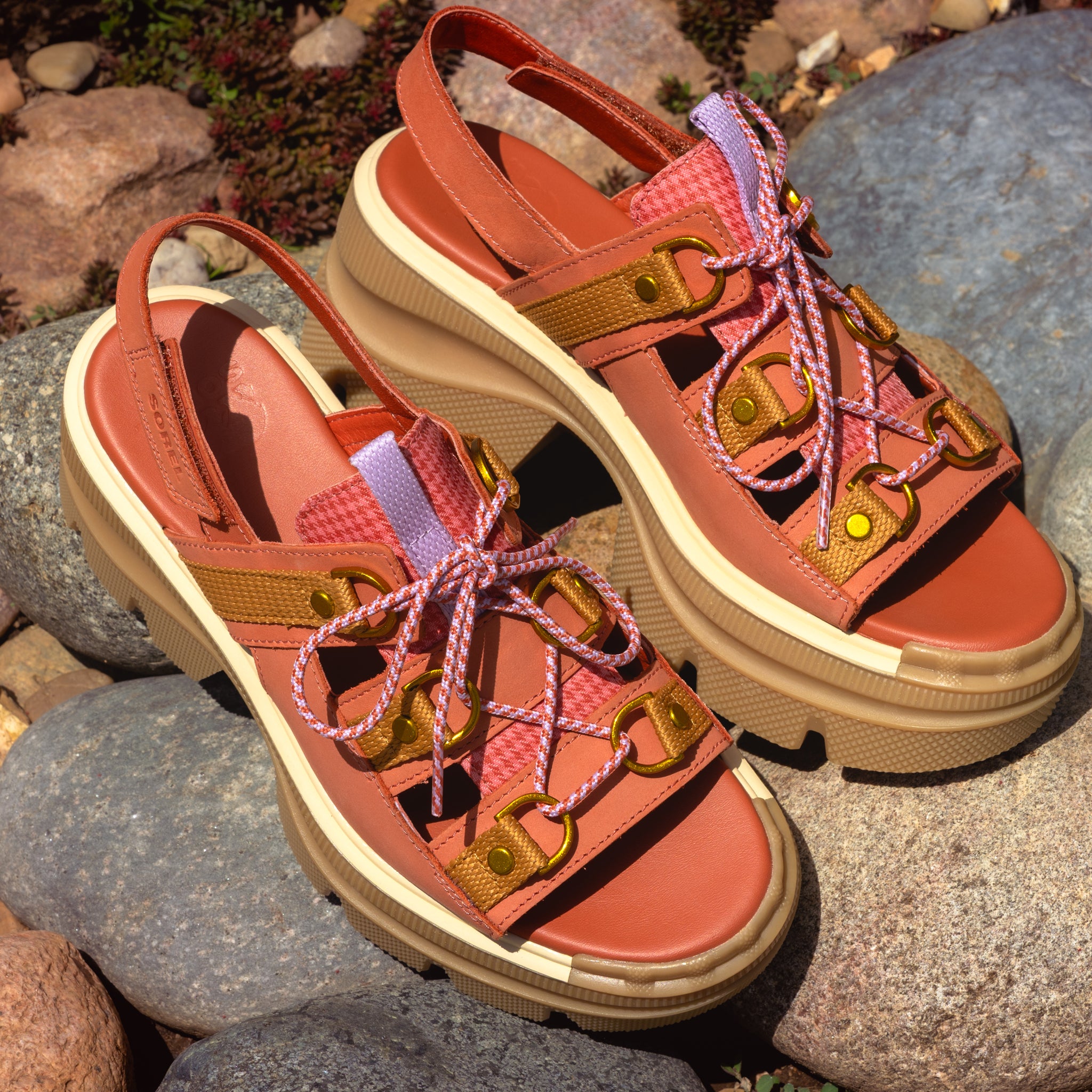 (取寄) ソレル レディース レイン レース プラットフォーム SOREL women Rein CB Lace Platform Tuscan/Gum Women's SOREL Rein™ CB Lace Platform Sandal in Tuscan/Gum 16