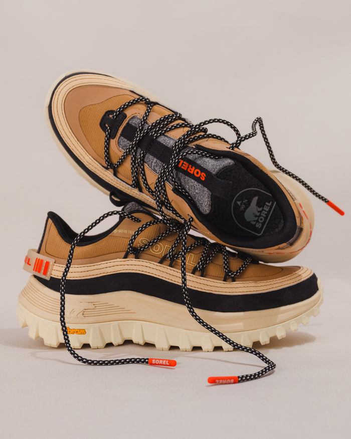 Women’s SOREL CALLSIGN HORIZON™ Low GTX Waterproof Street Sneaker - Caribou Buff / Caribou Beige